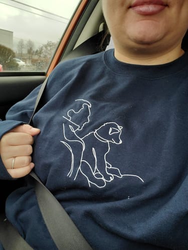 Customer photo review of Custom Embroidered Sweatshirt