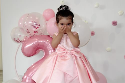 Customer photo review of First Communion Dress Baby Girl Formal Princess Dress Toddler Bow Beaded Puffy Flower Girl Dress Birthday Dress