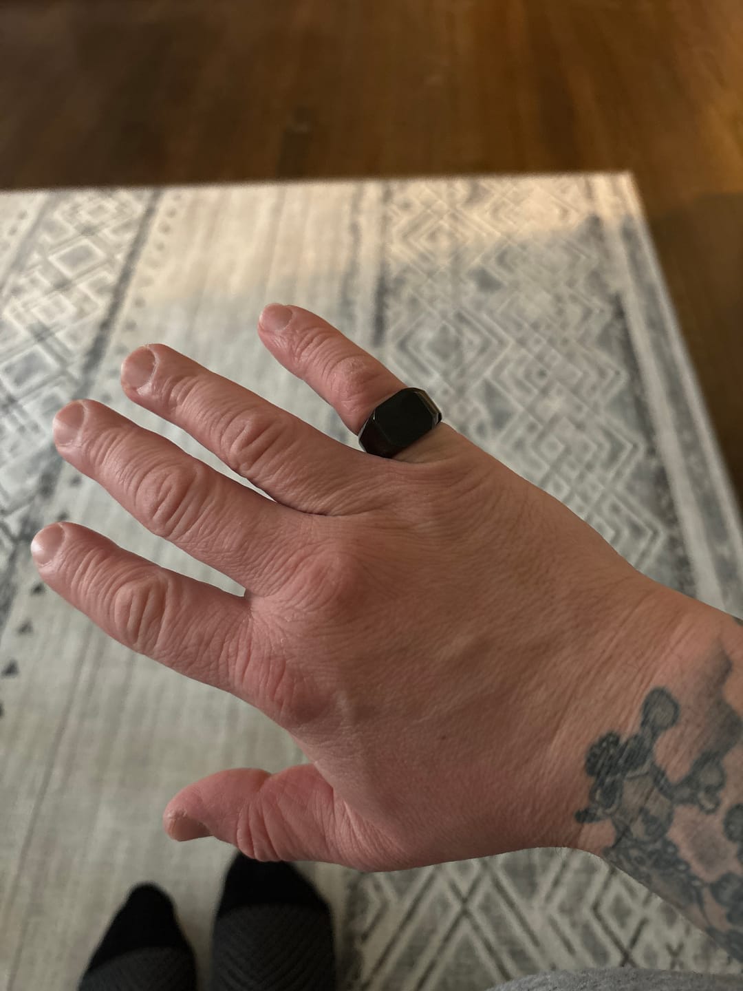Customer photo review of Matte & Shiny Signet Ring