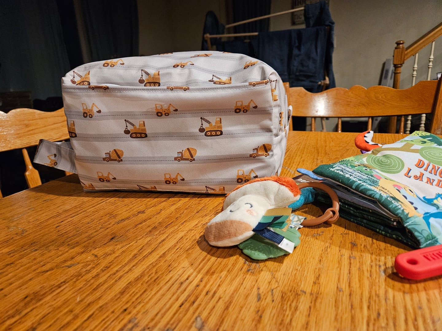 Customer photo review of Patterned Water Resistant Diaper Pod Travel Cube