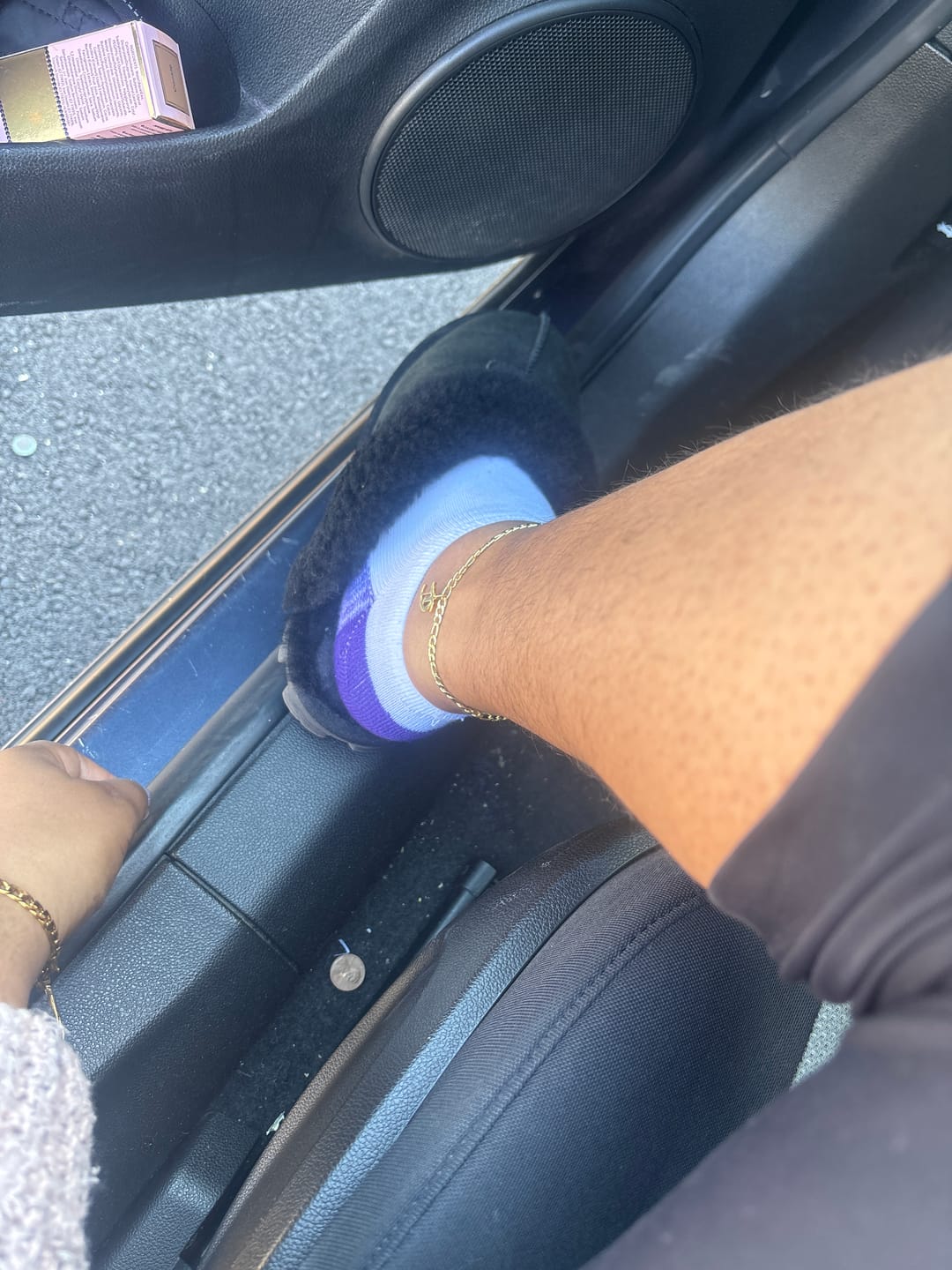 Customer photo review of Gothic Initial Anklet
