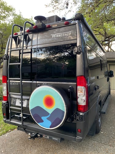 Customer photo review of River Flowing in the Mountains Simple Spare Tire Cover