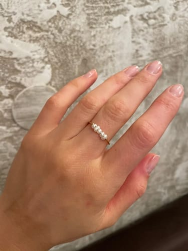 Customer photo review of Dainty Fresh Water Pearl 18k Gold Ring