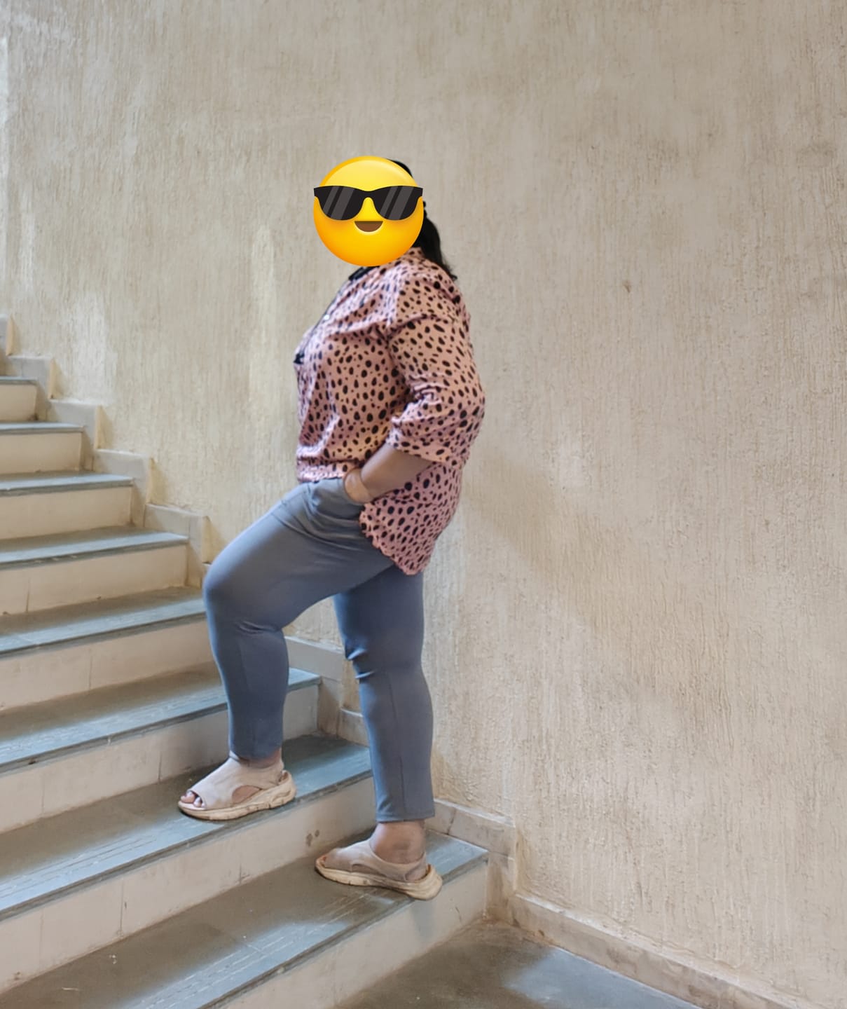 Customer photo review of Cement Grey 4-Way Stretchable Pants