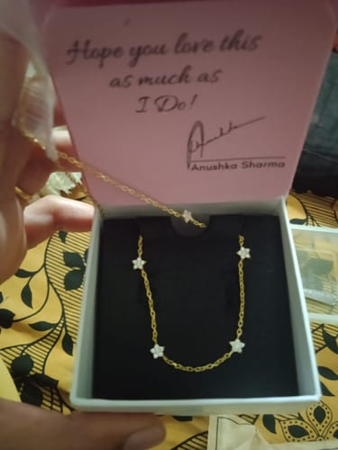 Customer photo review of Anushka Sharma Golden Star Constellation Necklace