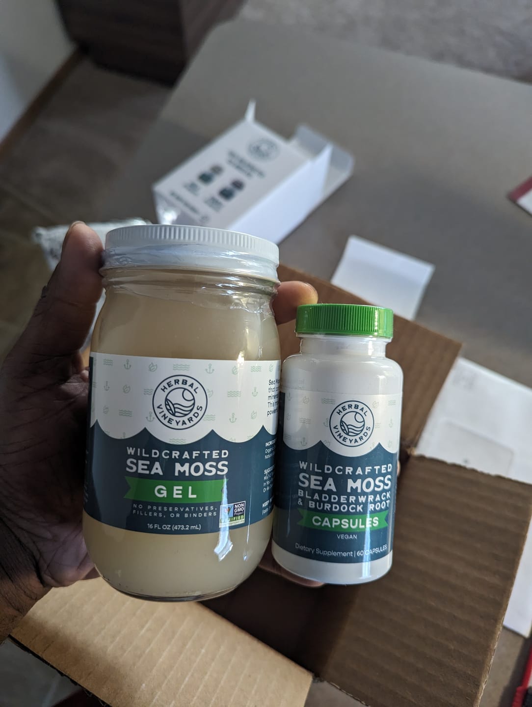 Customer photo review of 60 Day Sea Moss Bundle Gold Sea Moss + Capsule