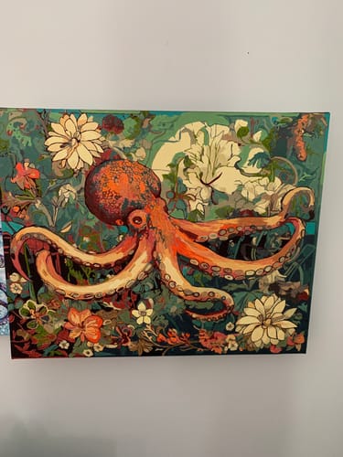 Customer photo review of Flowery Depths - Paint by Numbers