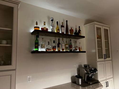 Customer photo review of Rustic Floating Shelves