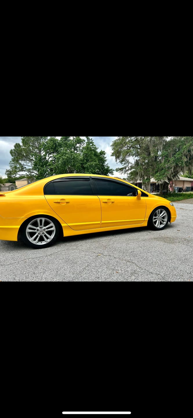 Customer photo review of Glossy Metallic Golden Yellow Vinyl Wrap