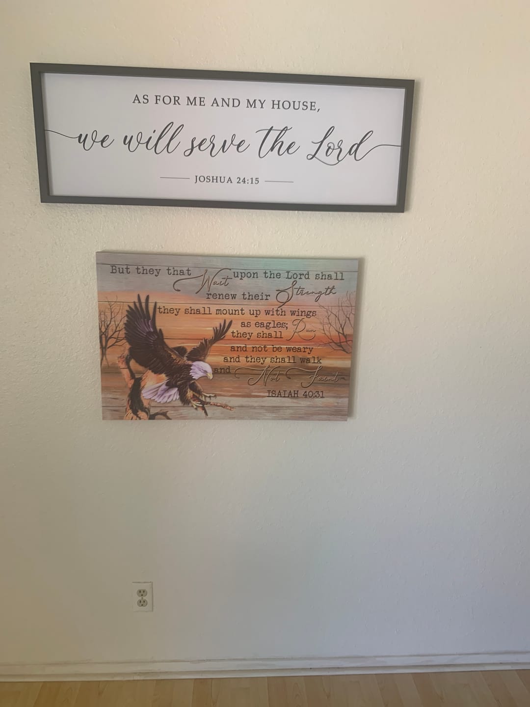 Customer photo review of Eagle Wingspan, They that wait upon the Lord Isaiah 40:31 Christian wall art canvas print