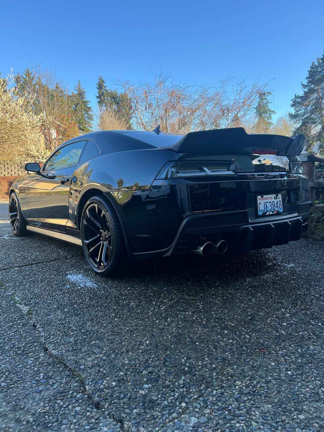 Customer photo review of 2014-2015 Chevy Camaro Evo Style Shark Fins Rear Diffuser Quad/Single Tips