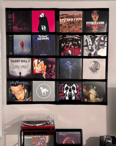 Customer photo review of 12" Vinyl Record Display Frame - LP Wall Storage