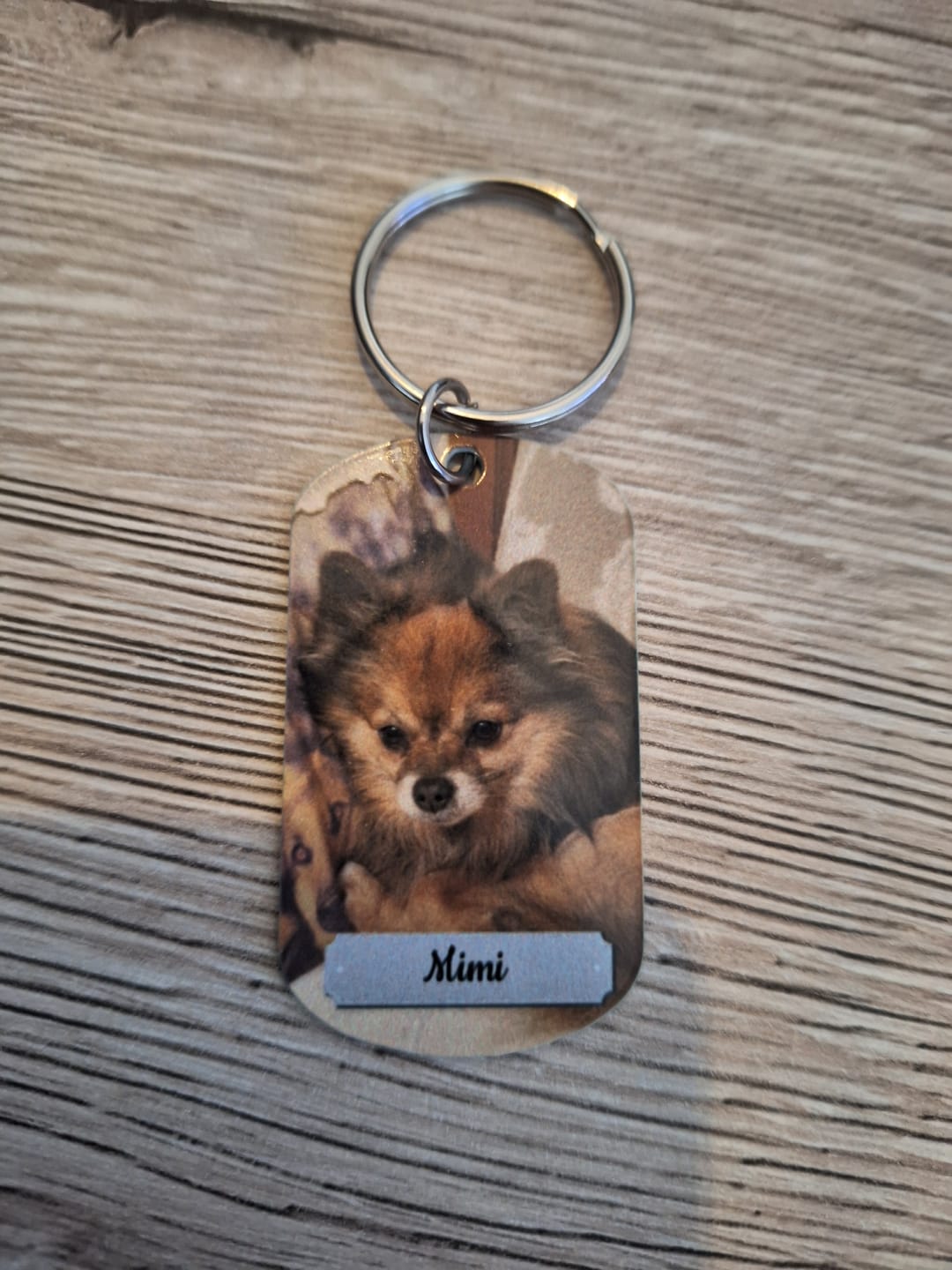 Customer photo review of Photo double face - Porte-clés Dog Tag personnalisé
