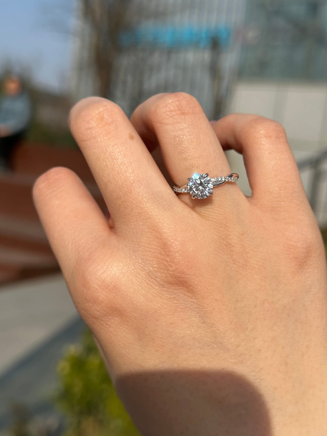 Customer photo review of S925 1.25 Carat Twist Round Cut Engagement Ring In Sterling Silver For Bridal & Daily Wear