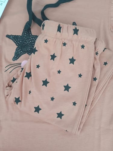 Customer photo review of Girls Soft Cotton sequin Decorated Suit