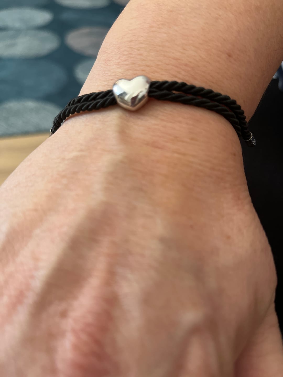 Customer photo review of Amore Heart Adjustable Knot Bracelet