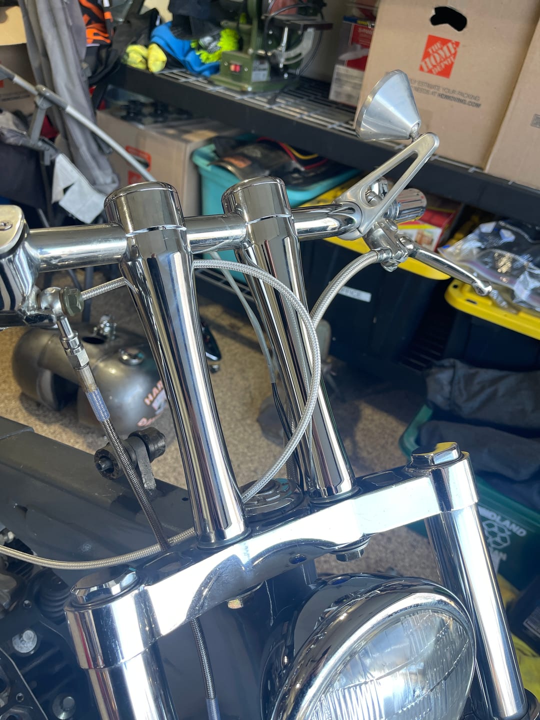 Customer photo review of Custom Chrome 8" Smooth Handlebar Top Risers Chrome Black Fit For 1" Handlebars Clamping