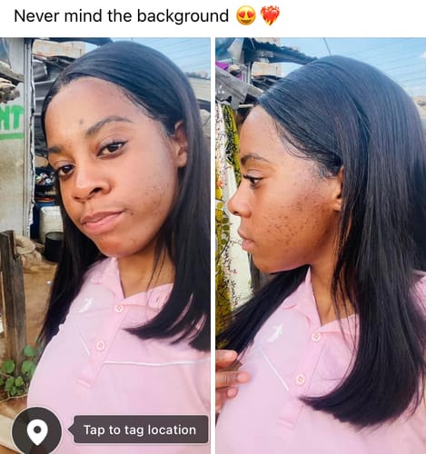 Customer photo review of Double Drawn Peruvian Lace Front wig - Kimmie - 14"