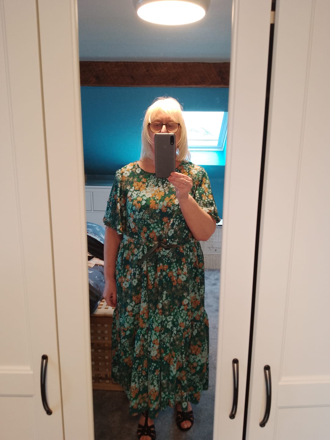 Customer photo review of Blossoming Flowers Polyester Crepe Fabric