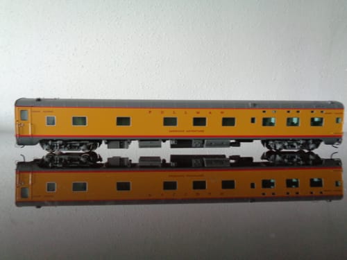 Customer photo review of WalthersProto 920-9832 85' Pullman-Standard 6-6-4 Sleeper -- Union Pacific(R) - American Adventure (yellow, gray, red), HO