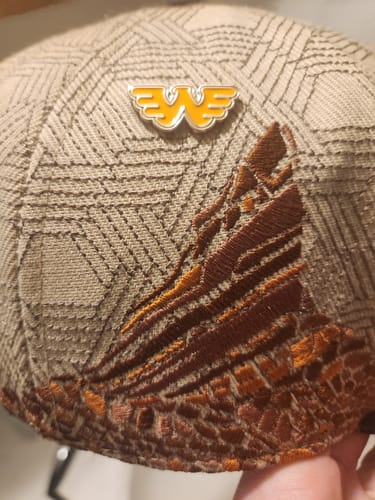 Customer photo review of Waylon Jennings Orange Flying W Pin
