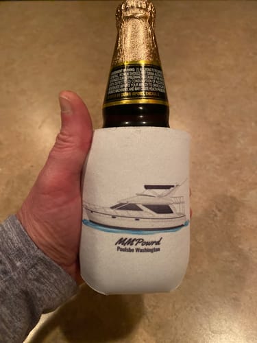 Customer photo review of Custom Boat Koozie