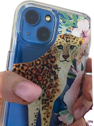 Customer photo review of Personalised Leopard iPhone Case