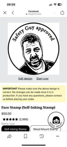 Customer photo review of Face Stamp (Self-Inking Stamp)