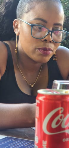 Customer photo review of Gold Yoyo Earrings