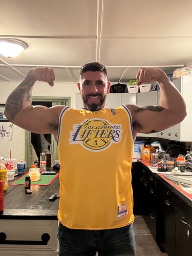 Customer photo review of LIFTERS BASKETBALL JERSEY TANK - BLACK