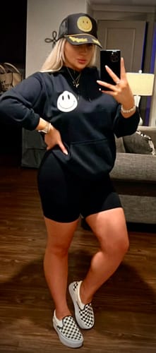 Customer photo review of Ascot + Hart Smile Logo Hoodie