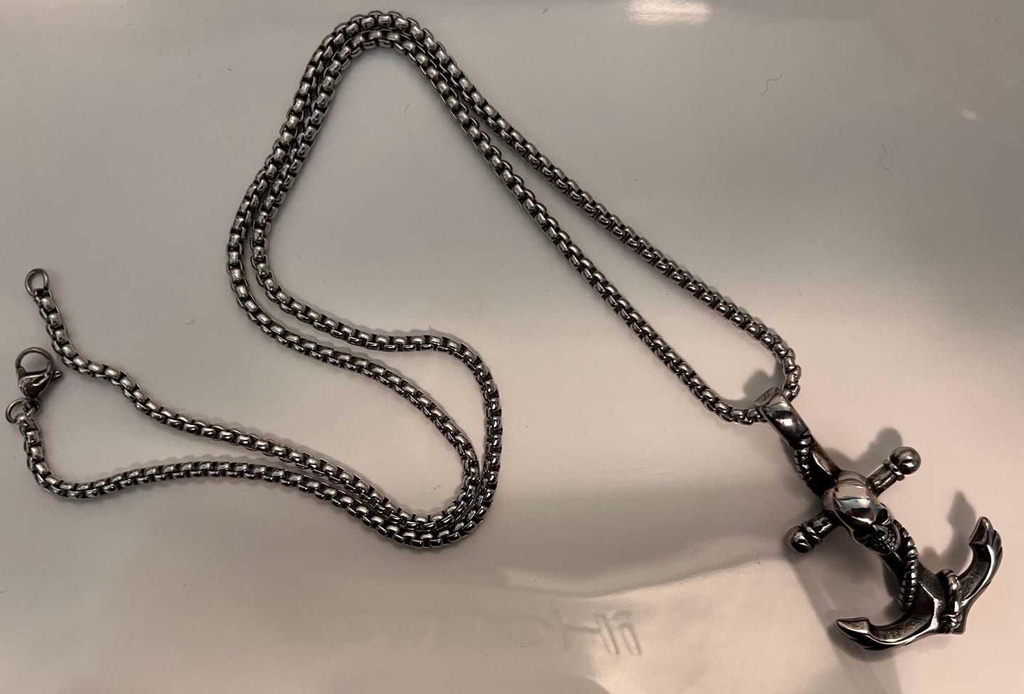 Customer photo review of SKULLED ANCHOR. - NECKLACE