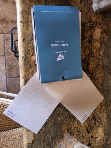 Customer photo review of Blackout & Light Filtering Fabric Samples