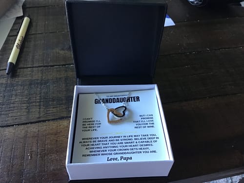 Customer photo review of [ALMOST SOLD OUT] To My Beautiful Granddaughter - Interlocked Hearts Necklace Gift Set - SS117