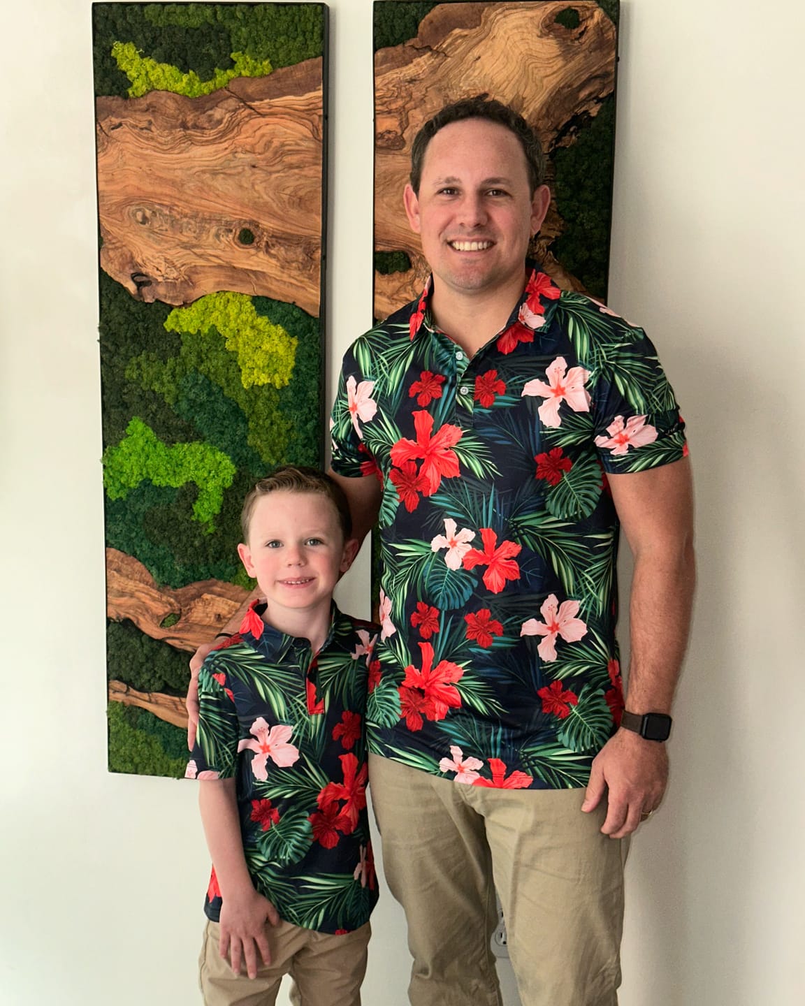 Customer photo review of Jungle Hibiscus Youth Golf Polo