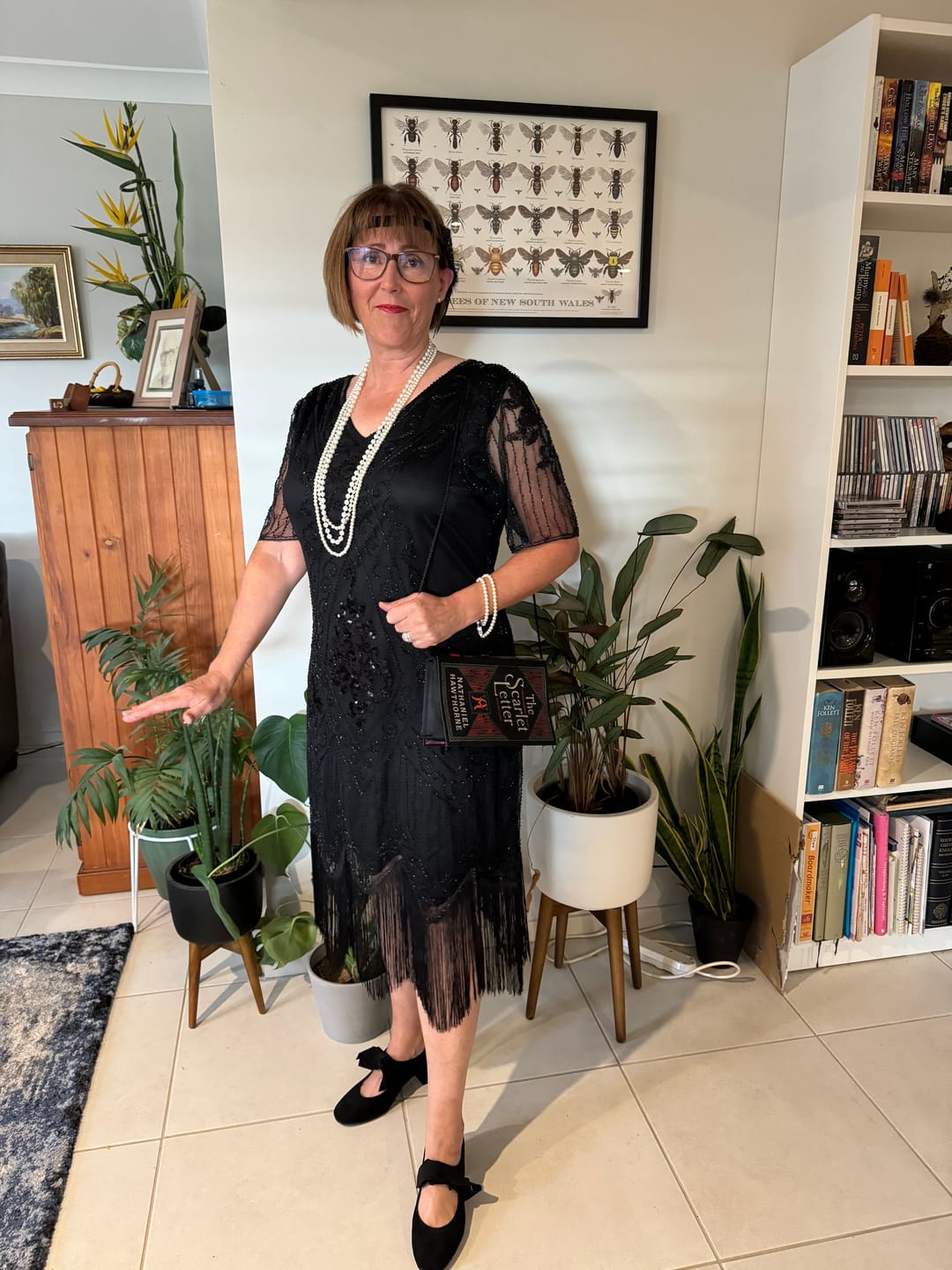 Customer photo review of 1920s Black Evelyn Plus Size Gatsby Dress