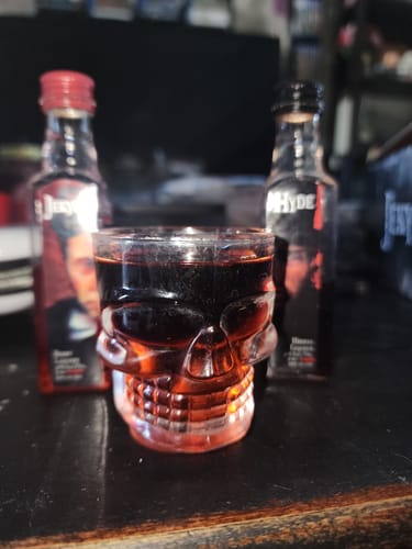Customer photo review of Jekyll & Hyde Two Liquid Liqueur Mini Shots (48 Of 50ML)
