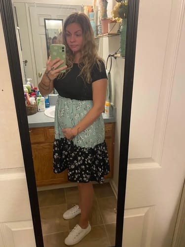 Customer photo review of Vorioal Boho Sleeveless Tank Dress