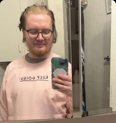 Customer photo review of Keep Going; 100 Reasons To Stay Alive (includes a back-print & sleeve-print!) - Sweatshirt