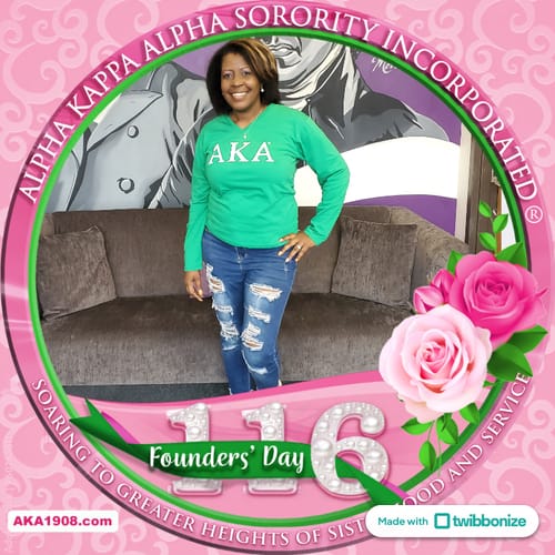 Customer photo review of AKA long sleeve V neck tee