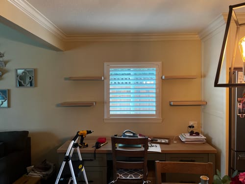 Customer photo review of White Oak Floating Shelves