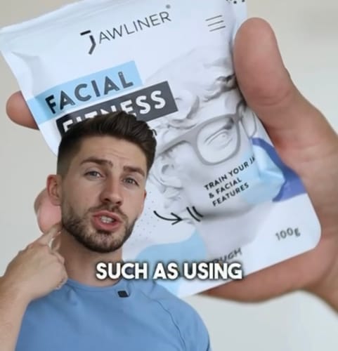Customer photo review of JAWLINER® Fitness Chewing Gum Blueberry Ice