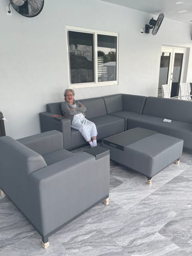 Customer photo review of Milan 5 Piece Outdoor Furniture Sofa Set in Charcoal