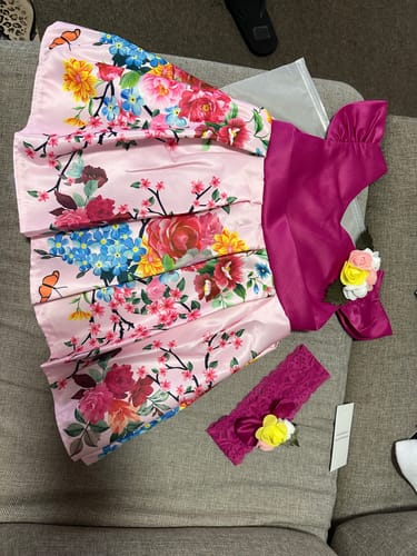 Customer photo review of Baby Girl Princess Dress Print Purple Sleeveless Girl Dress Party Dress