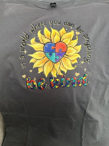 Customer photo review of Be Kind DTF Transfer