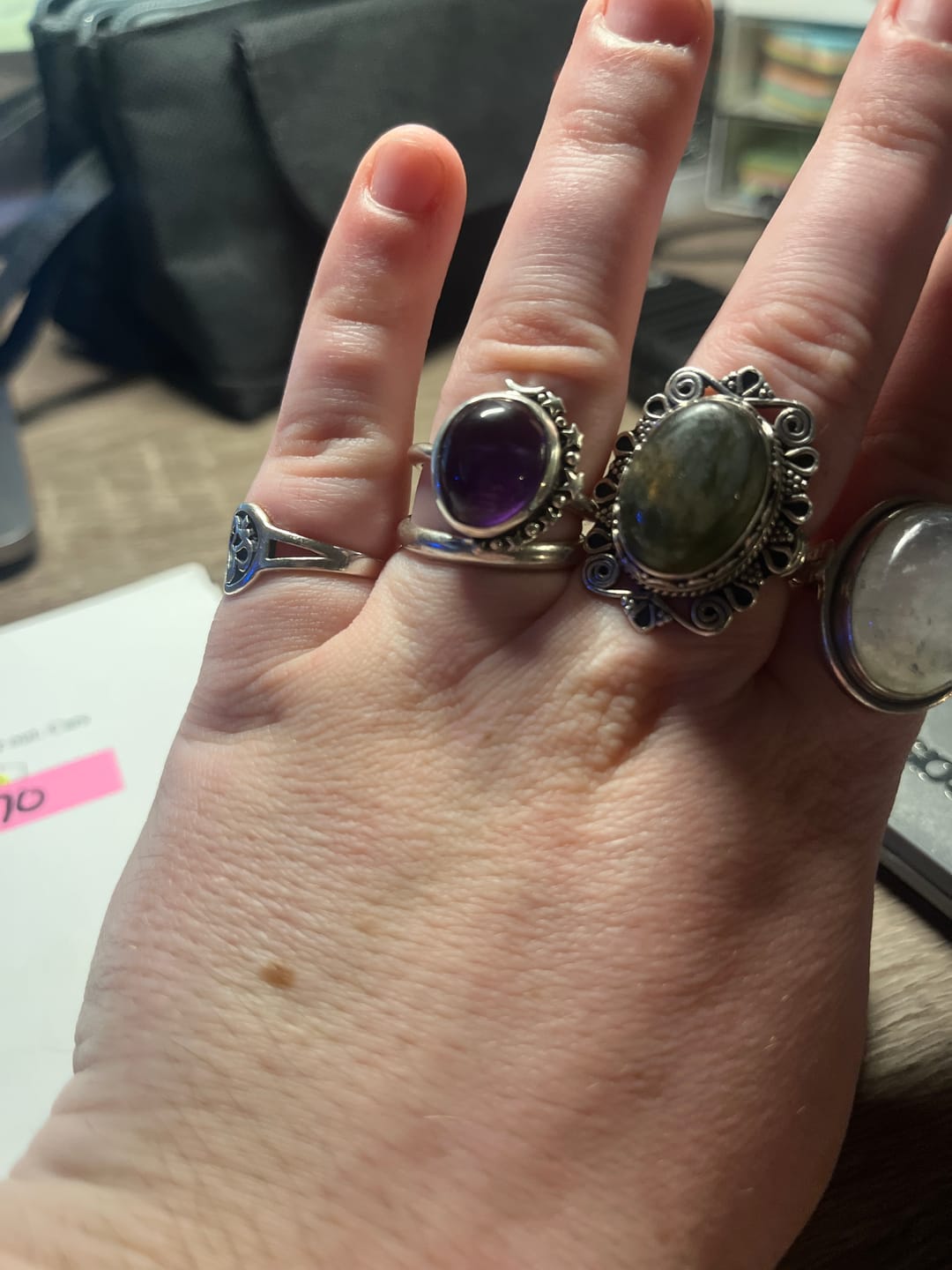 Customer photo review of Amethyst Celestial Ring