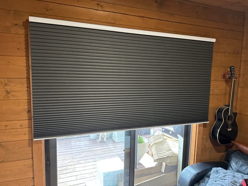 Customer photo review of SmartWings Motorized Blackout Cellular Shades Nowa