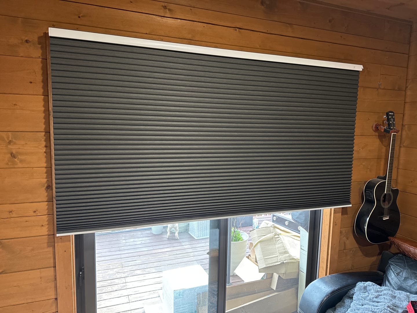 Customer photo review of SmartWings Motorized Blackout Cellular Shades Nowa