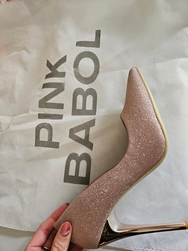 Customer photo review of Décolleté glitterato tacco 12 a spillo