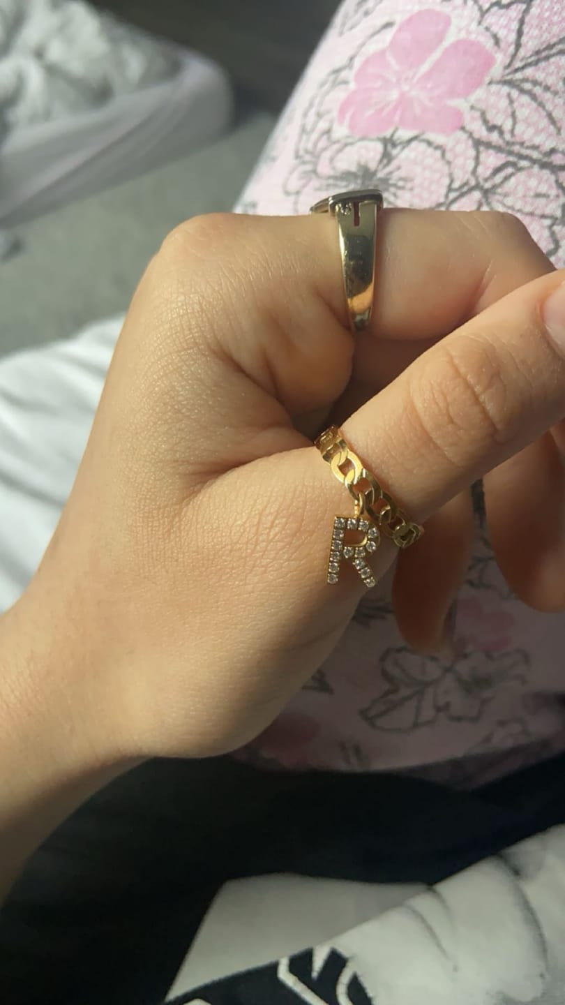 Customer photo review of Letter Ring | 18K vergoldet